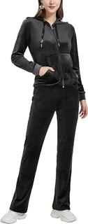 Woolicity Womens Sweatsuits Set Velour Tracksuit 2 Piece Outfits Set Zip Up  Hoodies and Pants Sportswear Jogging Set