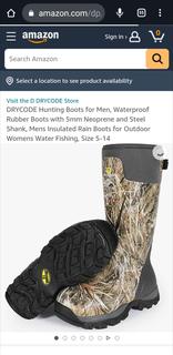 DRYCODE Hunting Boots for Men Waterproof Rubber Boots with 5mm Neoprene and Steel  Shank Mens 800G Insulated Rain Boots for Outdoor Womens Water Fishing Size  5-14 Auction