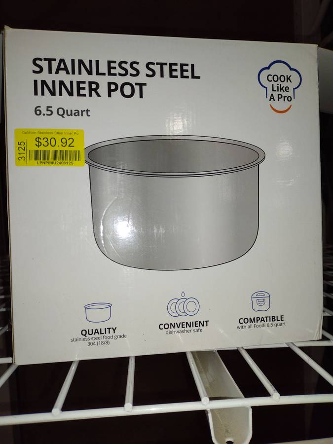 Goldlion Stainless Steel Inner Pot Compatible with Ninja Foodi 6.5