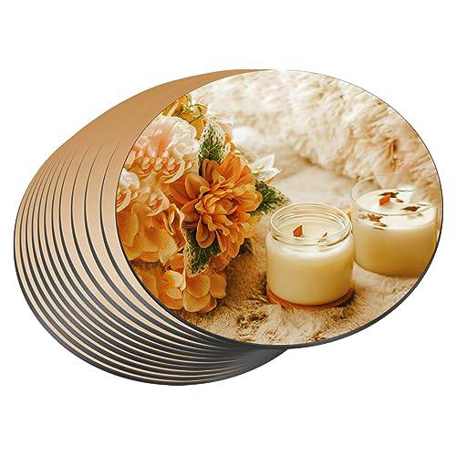JAMBALAY 12 Rose Golden Round Mirrors Plates for Centerpieces Round Mirror  Plates Mirror Centerpieces for Tables Round Mirror Tray for Wedding & Party  Decorations 12 Pack Auction