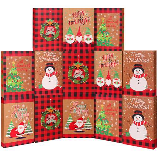 Yeaqee 50 Pcs Assorted Christmas Shirt Boxes Kraft Christmas Gift
