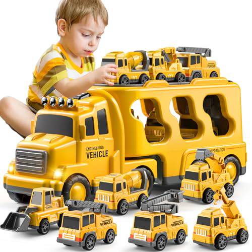 TEMI Construction Truck Toys Cars for Toddlers 3-5 - 7-in-1 Friction Power  Vehicle Toy 3 4 5 6 Year Old Boys, Carrier Transport Trucks Kids Years, Car  Set Age 3-9 Boys & Girls - Yahoo Shopping