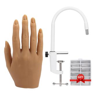 LIONVISON Practice Hand for Acrylic Nails, Silicone Nail Hand Practice,  Flexible Fingers Fake Training Hand False Mannequin Hands for Nail  Practice